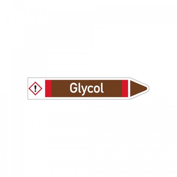 Dreifke® Aufkleber I RKZ-Etikett Glycol, rechts, DIN, braun/weiß/rot, für Ø 15-25mm, 96x17mm, 8 Stück