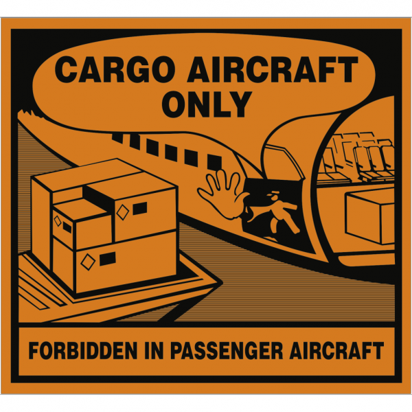 Aufkleber Nur für Frachtflugzeuge (Cargo Aircraft Only), Folie, 120x110 mm