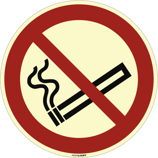 Dreifke® Alu-Schild &quot;Rauchen verboten&quot;, Ø20cm, langnachleuchtend, Klasse C gem. DIN 67510, 1 Stück, Gebotszeichen (P002) gem. ISO 7010