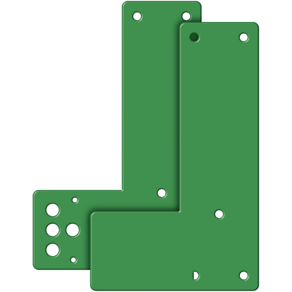 Montageplatte f. Schwenk-Türwächter, an Glasrahmen, r/l verwendbar, grün
