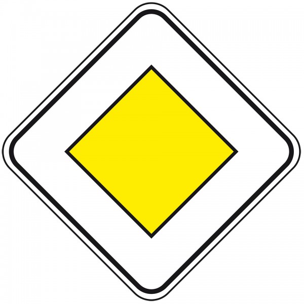 Schild I Verkehrszeichen Vorfahrtsstraße, Nr.306, Aluminium RA1, reflektierend, 600x600mm, DIN 67520, nach StVO
