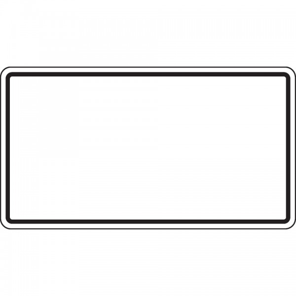 Verkehrszeichen blanko, weiß/schwarz, Aluminium RA2, reflektierend, 231x420mm