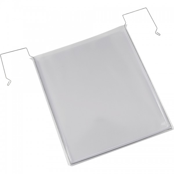 Lagerbelegtaschen mit Haken, Hochformat, transparent, PVC, 428x358mm, 10/VE