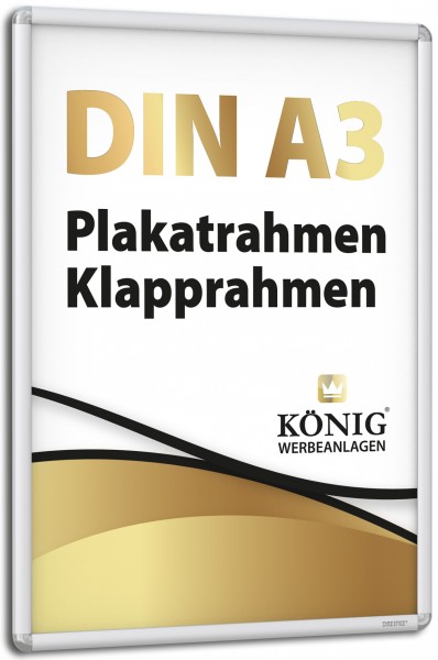 1 x DIN A4 Alu-Klapprahmen Plakatrahmen in Weiß RAL9003 
