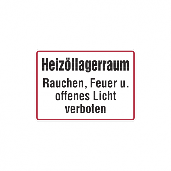 Dreifke® Hinweisschild, Heizöllagerraum, 200 x 300 mm, Alu geprägt 1 Stk.