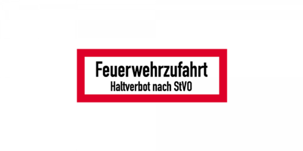 Dreifke® Schild Feuerwehrzufahrt Haltverbot nach StVO, Alu, reflektierend RA1, 594x210 mm