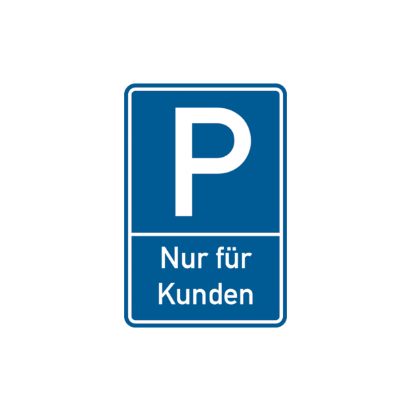 Dreifke® Parkplatzschild, Nur für Kunden, 600x400mm, Alu geprägt, Alu geprägt 1 Stk.
