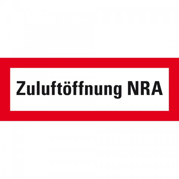 Dreifke® Schild I Feuerwehrzeichen Zuluftöffnung NRA, praxisbewährt, Kunststoff, 297x105mm